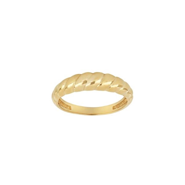 Siersbøl ring i 8 kt guld med snoet design